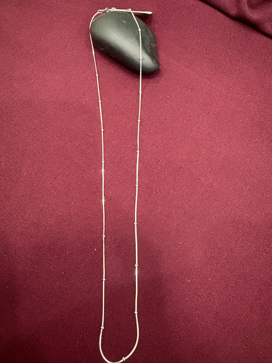 Silver-Tone Ring Station Chain, close-up view