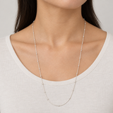 Silver-Tone Ring Station Chain, worn lifestyle view