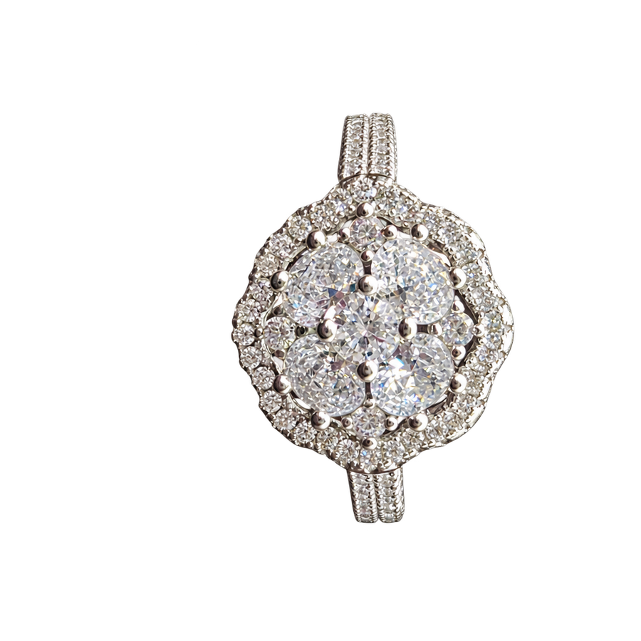 Round Halo Cluster Ring, transparent catalogue view