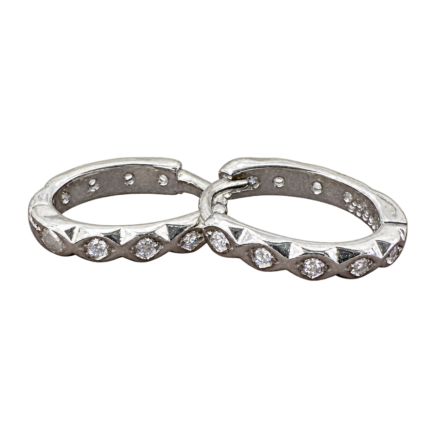 Scalloped Stone Hoop Earrings, transparent catalogue view