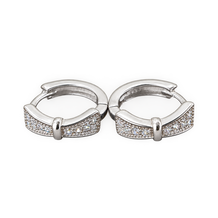 Square Pave Huggie Hoops, transparent catalogue view
