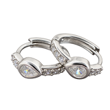 Silver Teardrop Hoop Earrings, transparent catalogue view