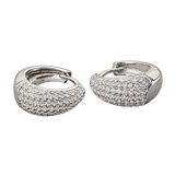 Silver-Tone Pave Huggie Hoops, transparent catalogue view