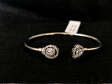 Spiral Teardrop Silver Bangle, front view