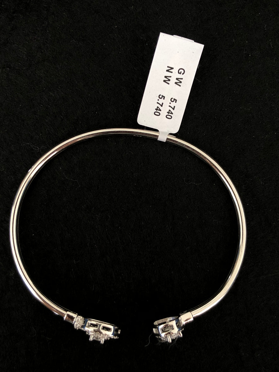 Spiral Teardrop Silver Bangle, rear view