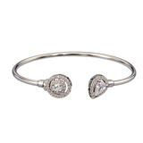 Spiral Teardrop Silver Bangle, transparent catalogue view