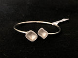 Square Disc Open Bangle, front view