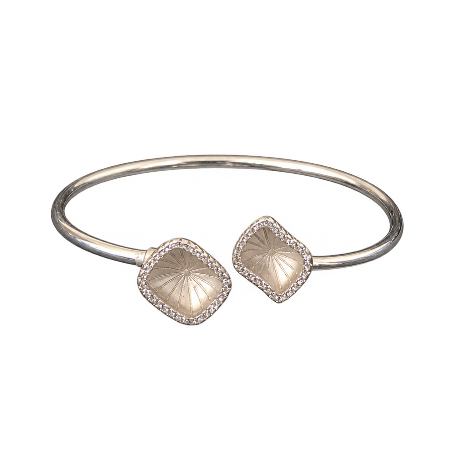 Square Disc Open Bangle, transparent catalogue view