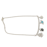 Blue Silver-Tone Charm Anklet, transparent catalogue view