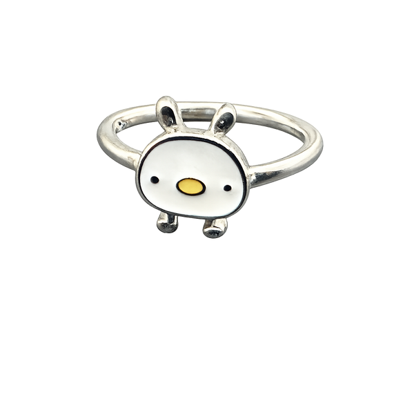 White Bunny Face Kids Ring, transparent catalogue view