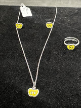 Yellow Apple Kids Jewellery Set, top view