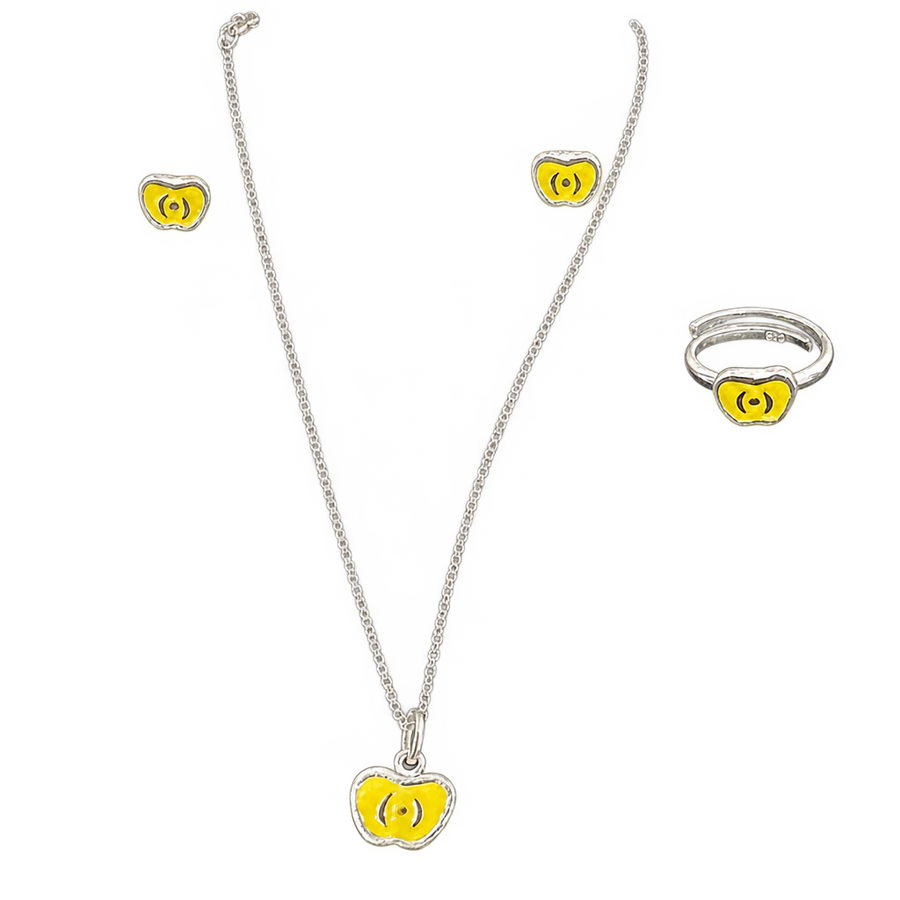 Yellow Apple Kids Jewellery Set, transparent catalogue view