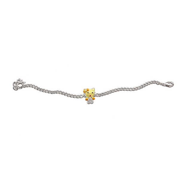 Yellow Cat Charm Kids Bracelet, transparent catalogue view