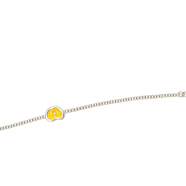 Yellow Smiley Charm Kids Bracelet, transparent catalogue view